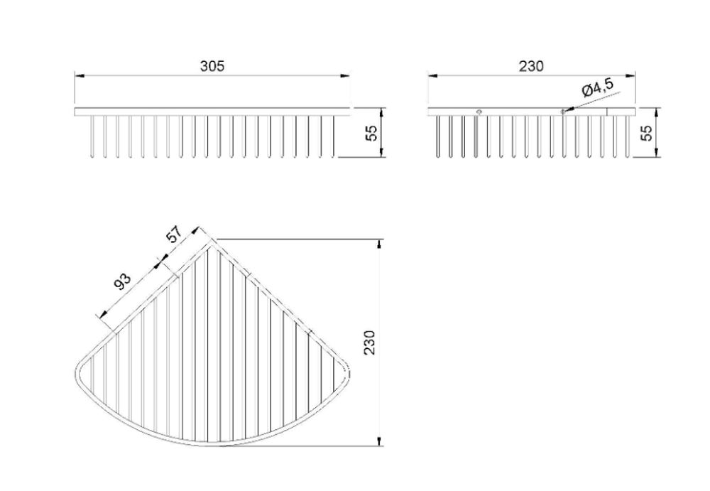 Полка душевая нерж. сталь SOAP 09063.B глянцевый