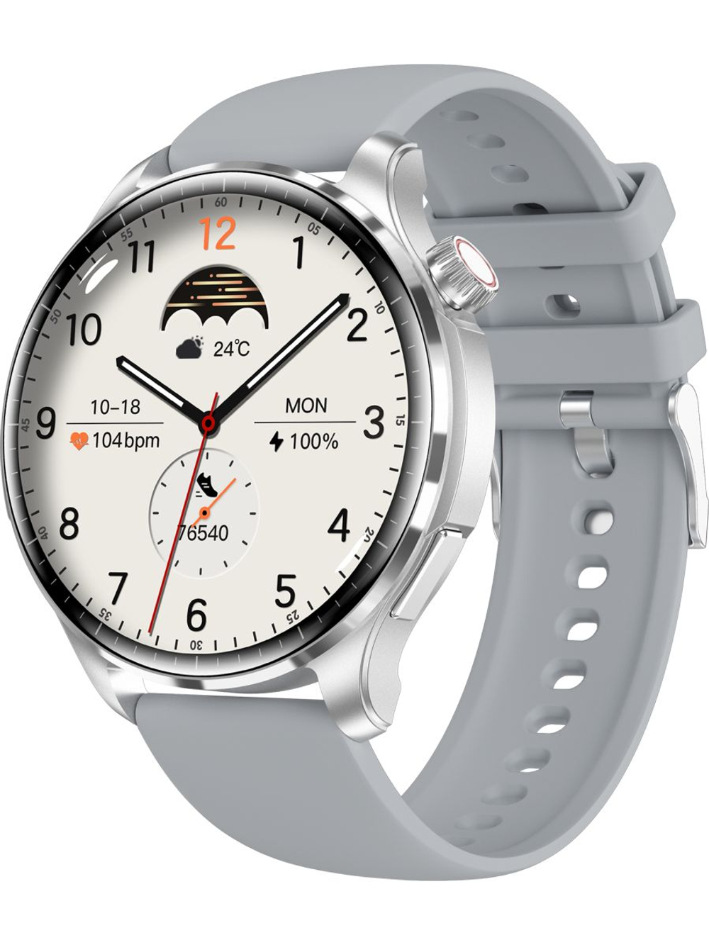 Смарт часы PARASMART Zilex M13 (силиконовый ремешок, серебристый)