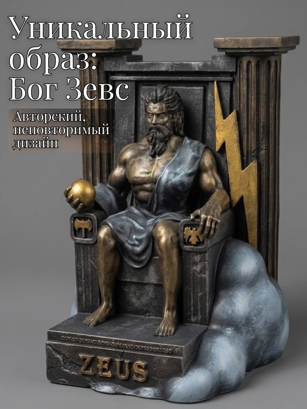 Коллекционная алтарная фигурка статуэтка Бог Зевс оберег