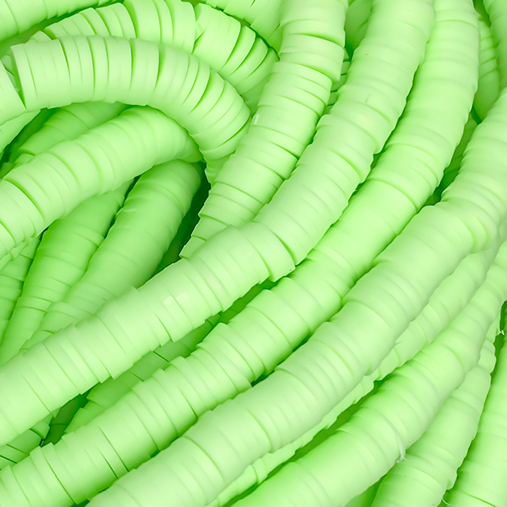 1317-сал Нить каучуковых бусин, 6мм, салатовый