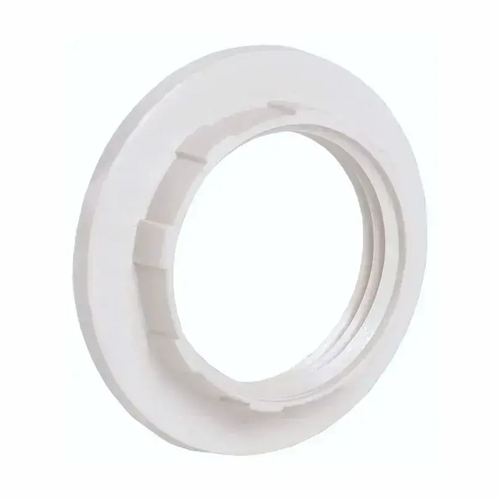 Кольцо для патрона Е14 прижимное, 10 штук, цвет белый термостойкий пластик