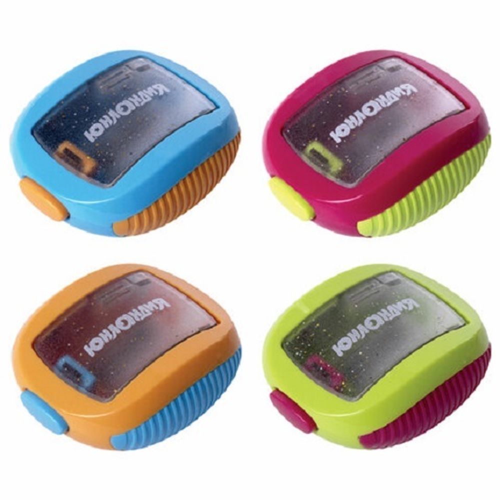 Точилка пластиковая Юнландия Звездолет, 1 отверстие, с контейнером, ассорти, 1 шт.