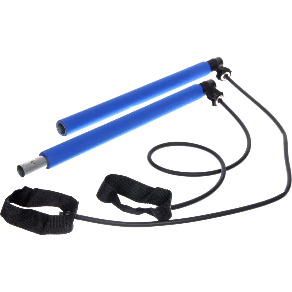 Гимнастическая палка с эспандерами «Пилатес», синий