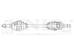 Привод в сборе передний левый UNIO CVJ-10043