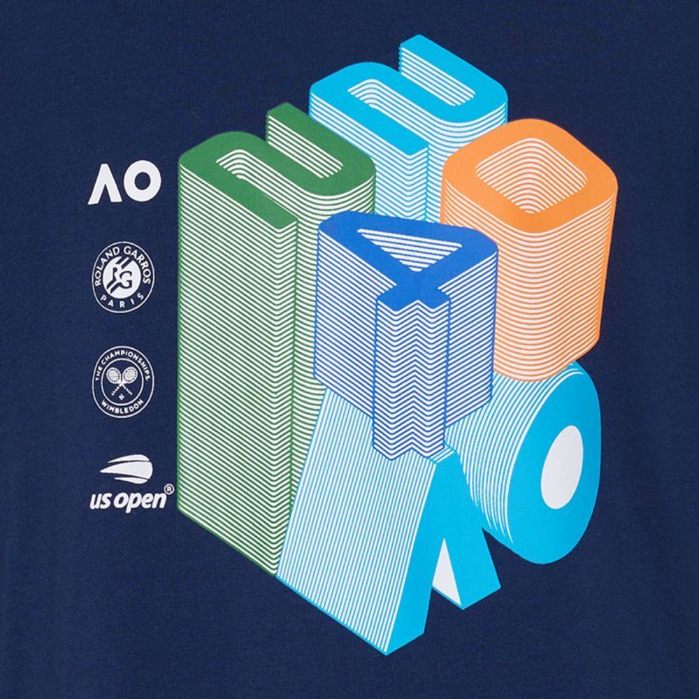 Футболка для мальчика теннисная Australian Open Boys T-Shirt Grand Slam 2024 - navy