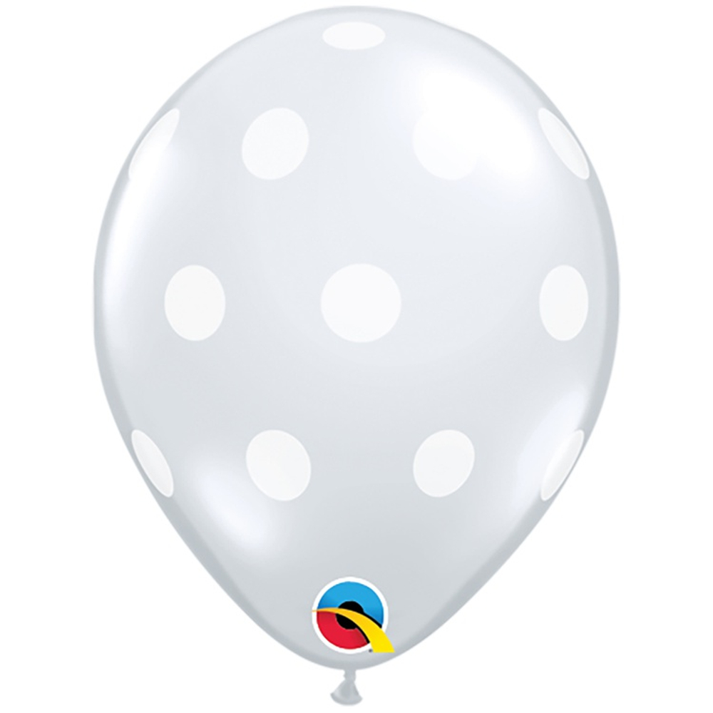 Шар латексный 13см Горошек (Прозрачный)