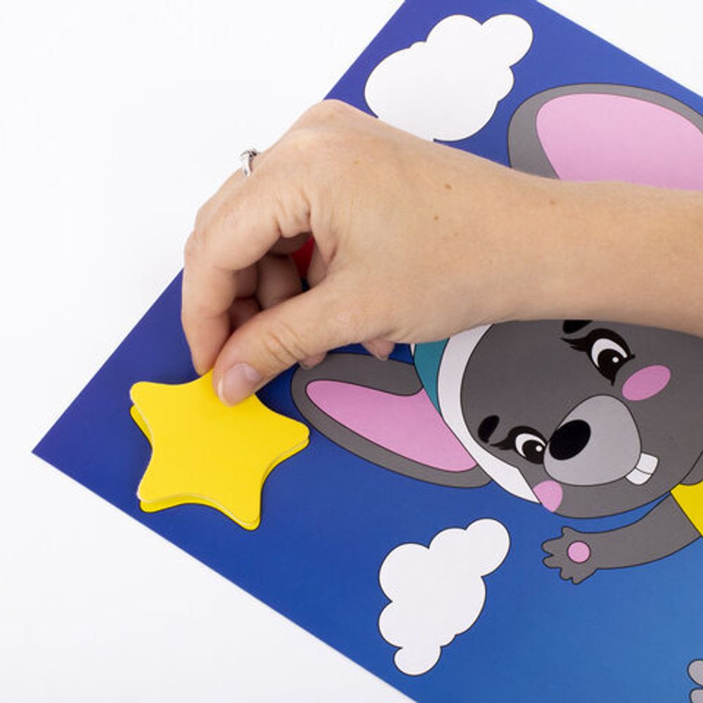 Набор для творчества "Аппликация из мягкого пластика EVA", "Мышонок", 21х29см, ЮНЛАНДИЯ, 662357