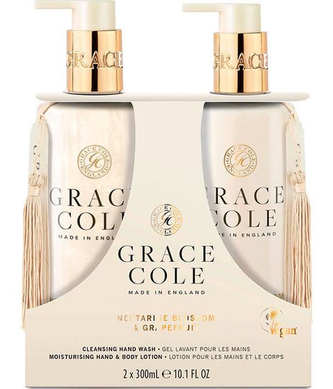 Цветок нектарина и грейпфрут, подарочный набор для рук (мыло и лосьон), Grace Cole