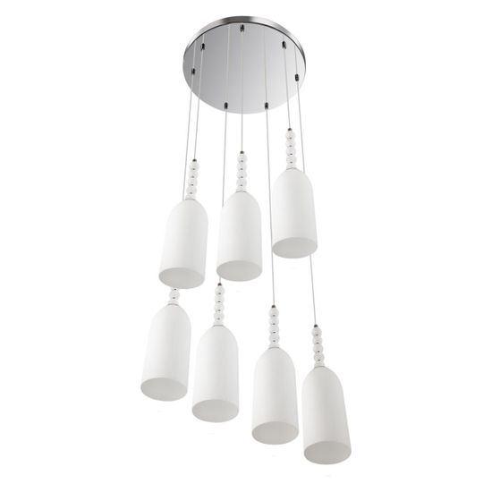 8270/7A NEOCLASSI хром/белый, металл/стекло Люстра каскадная Е14 7*40W 220V TRACY