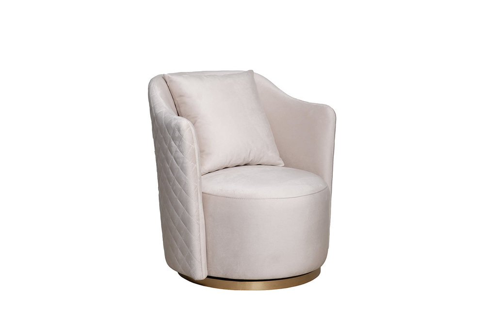 Кресло вращающееся Garda Decor Verona Colt 002-BEG бежевое/золотое