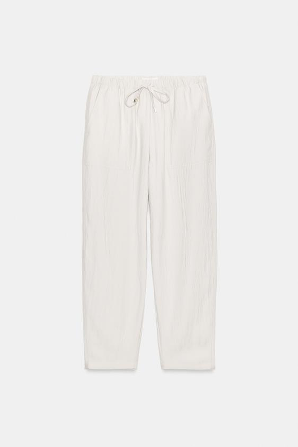 ZARA БРЮКИ С ЭЛАСТИЧНЫМ ПОЯСОМ, КАМЕННО-СЕРЫЙ