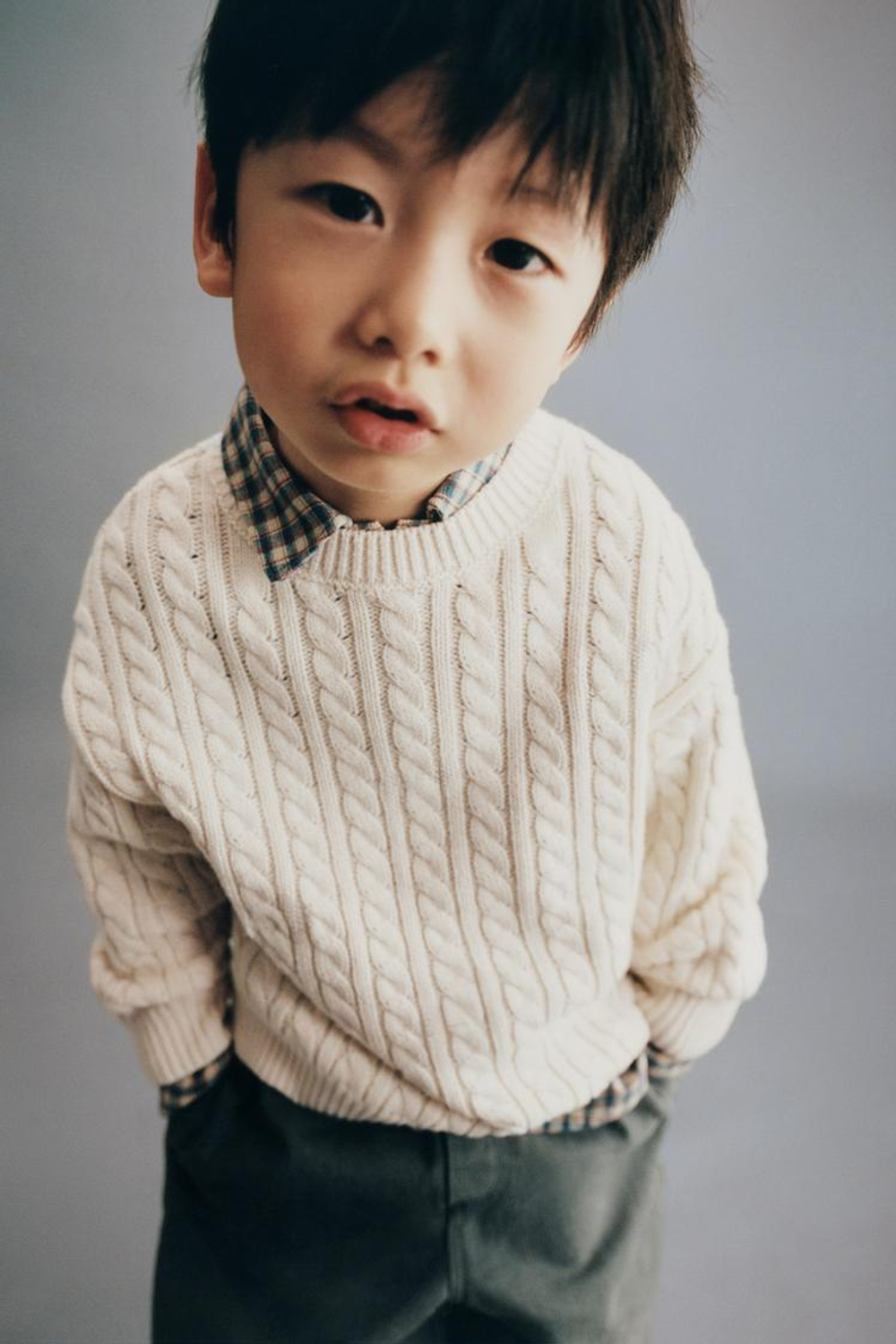 ZARA БРЮКИ BAGGY, СЕРО-СИНИЙ