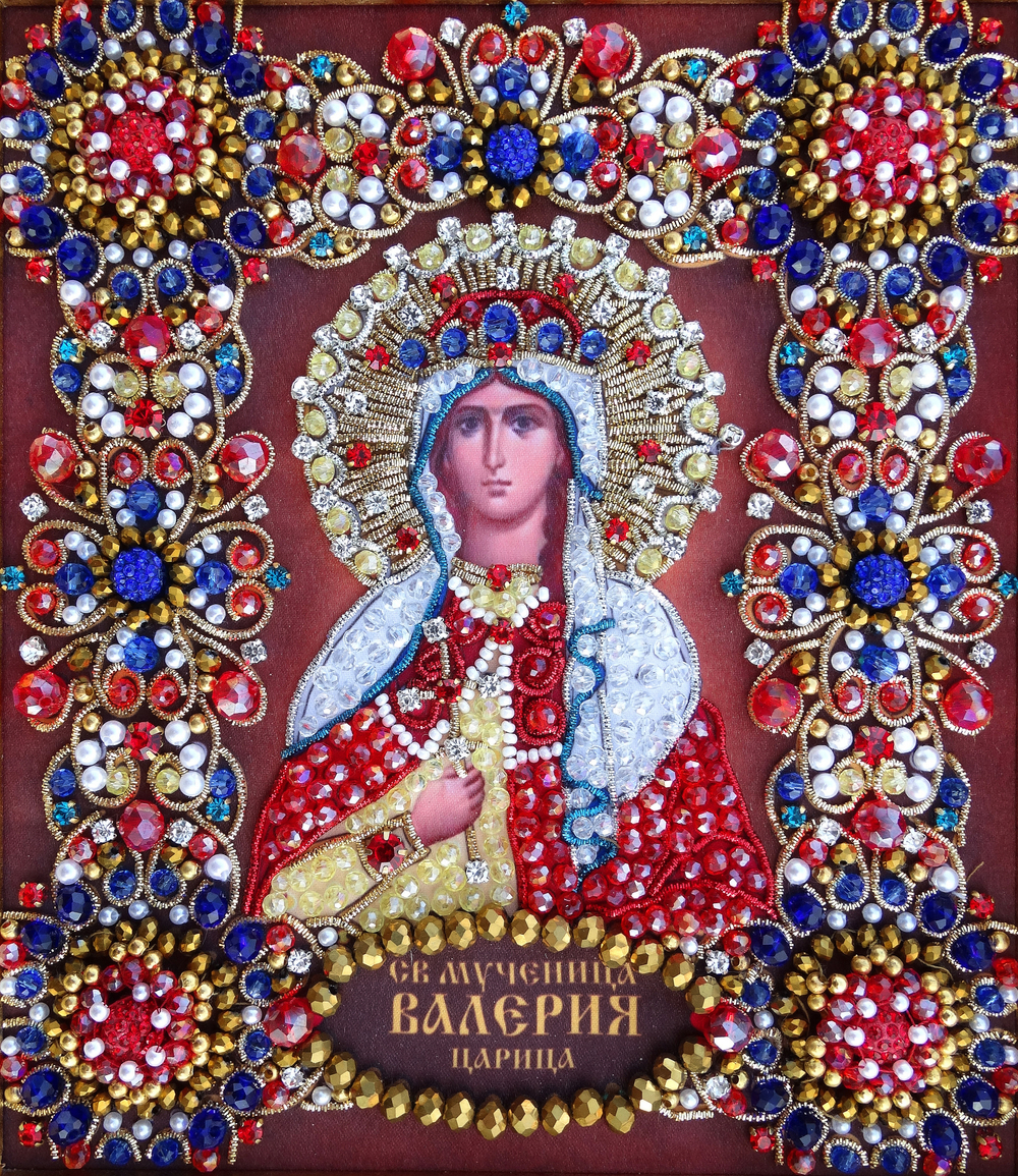 Принт-Ии67 Ткань с нанесенной авторской схемой Святая Валерия