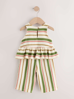 Топ и брюки в комплекте для девочки Next E51-371, Бежевый, Зеленый