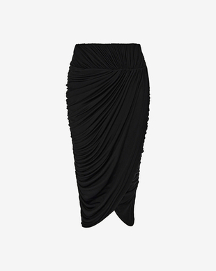 Юбка миди из трикотажа со сборкой