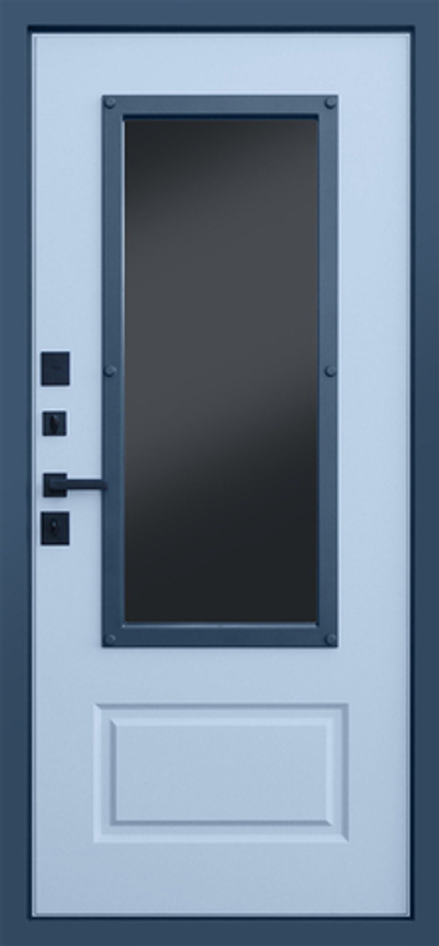 Стальная дверь "Эльбрус" с окном и английской решеткой (терморазрыв 3к)