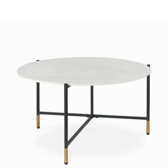 Кофейный стол Etla Ø80х45 см, белая керамика