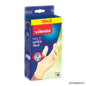 Перчатки латексные одноразовые Виледа Мульти Латекс 10+2 шт. (Vileda Multi Latex)