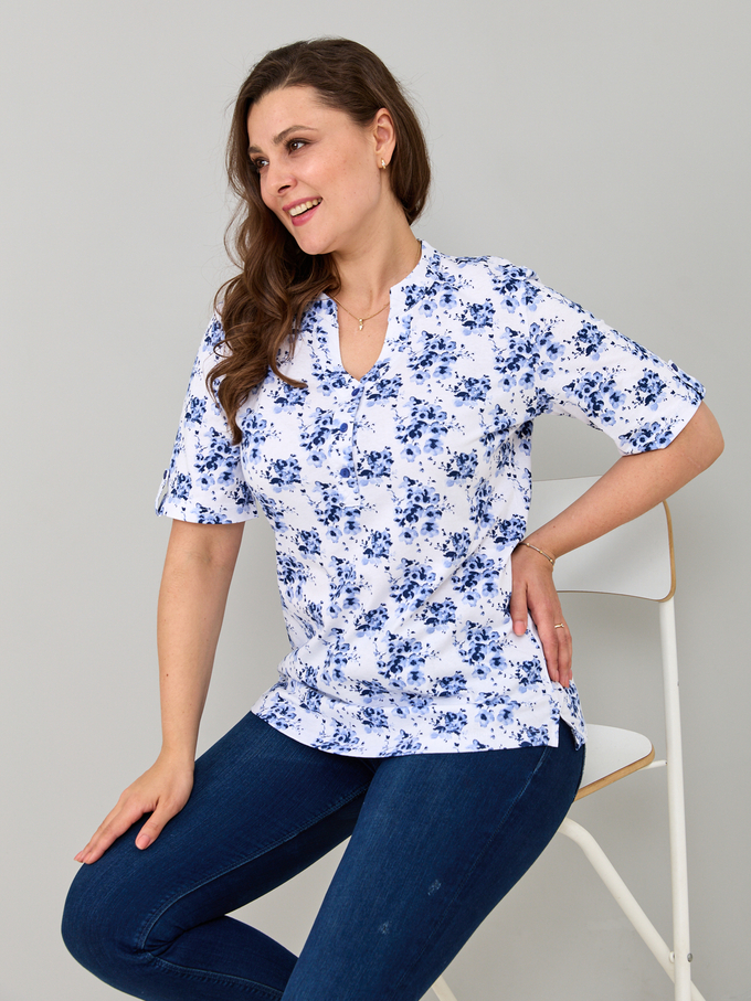 Блузка БЛ-122/гжель