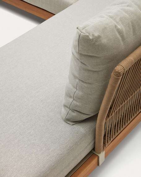 Комплект уличной мебели Raco из массива акации, 5-местный угловой диван и журнальный столик