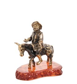 Народные промыслы AM-2184 Фигурка «Санчо Панса» (латунь, янтарь)