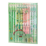 Ручка гелевая, пиши-стирай, Basir, синие чернила, серия "Динозаврики", цветной корпус, 12 шт