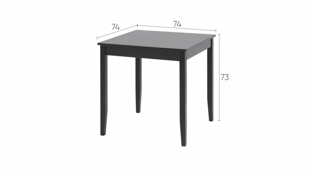 Кухонный стол  -  аналог IKEA /ЛЫМ/ ИКЕА, 74x74см, черный