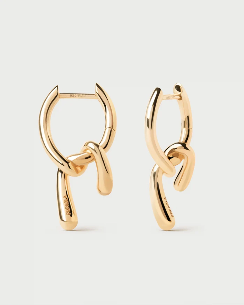 Серьги Mini Twist Hoops серебро 925 пробы покрытое золотом