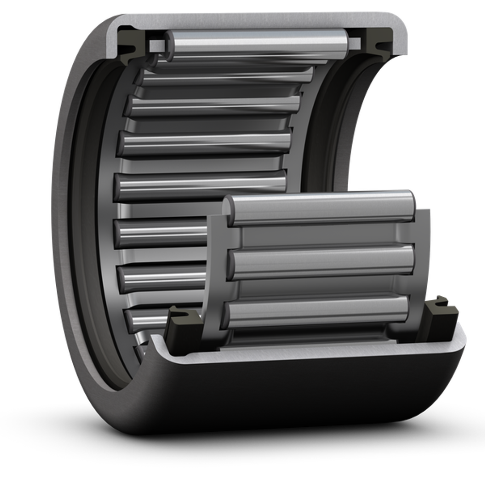 Игольчатый роликоподшипник со штампованным наружным кольцом, открытыми торцами и встроенным уплотнением HK 1014.2RS