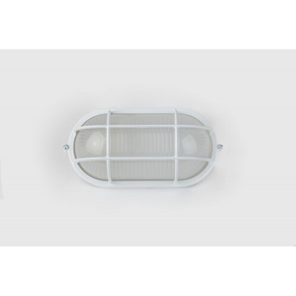 Светильник ЭРА НБП 04-60-002 Акватермо алюминий/стекло решетка IP54 E27 max 60Вт 212х105 овал белый