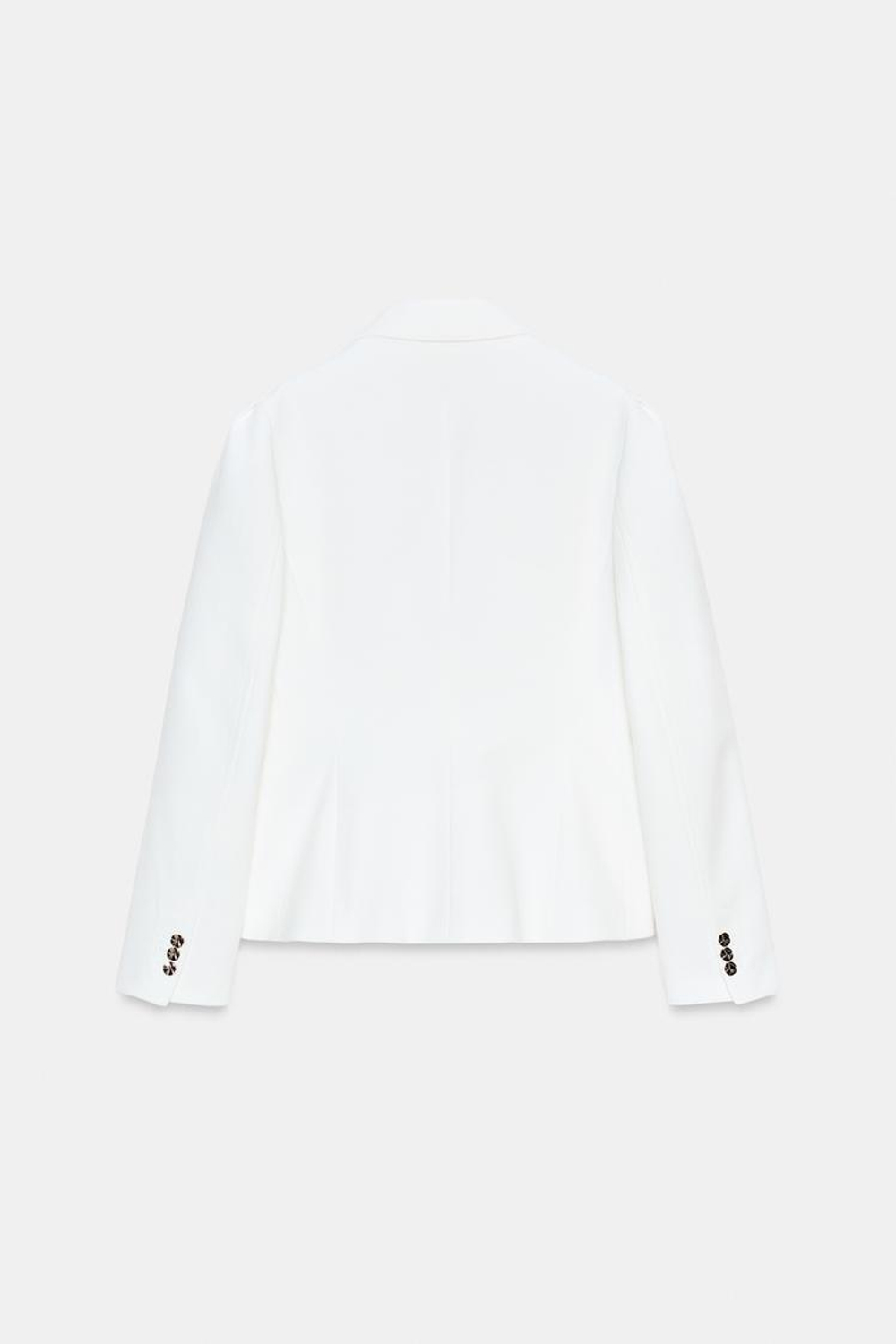 ZARA ПРИТАЛЕННЫЙ БЛЕЙЗЕР С ВЫРАЖЕННЫМИ ПЛЕЧАМИ, ЖЕЛТОВАТО-БЕЛЫЙ