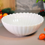 Салатник 22*22*8см Без деколи, форма ребристая, волнистый край, 7124