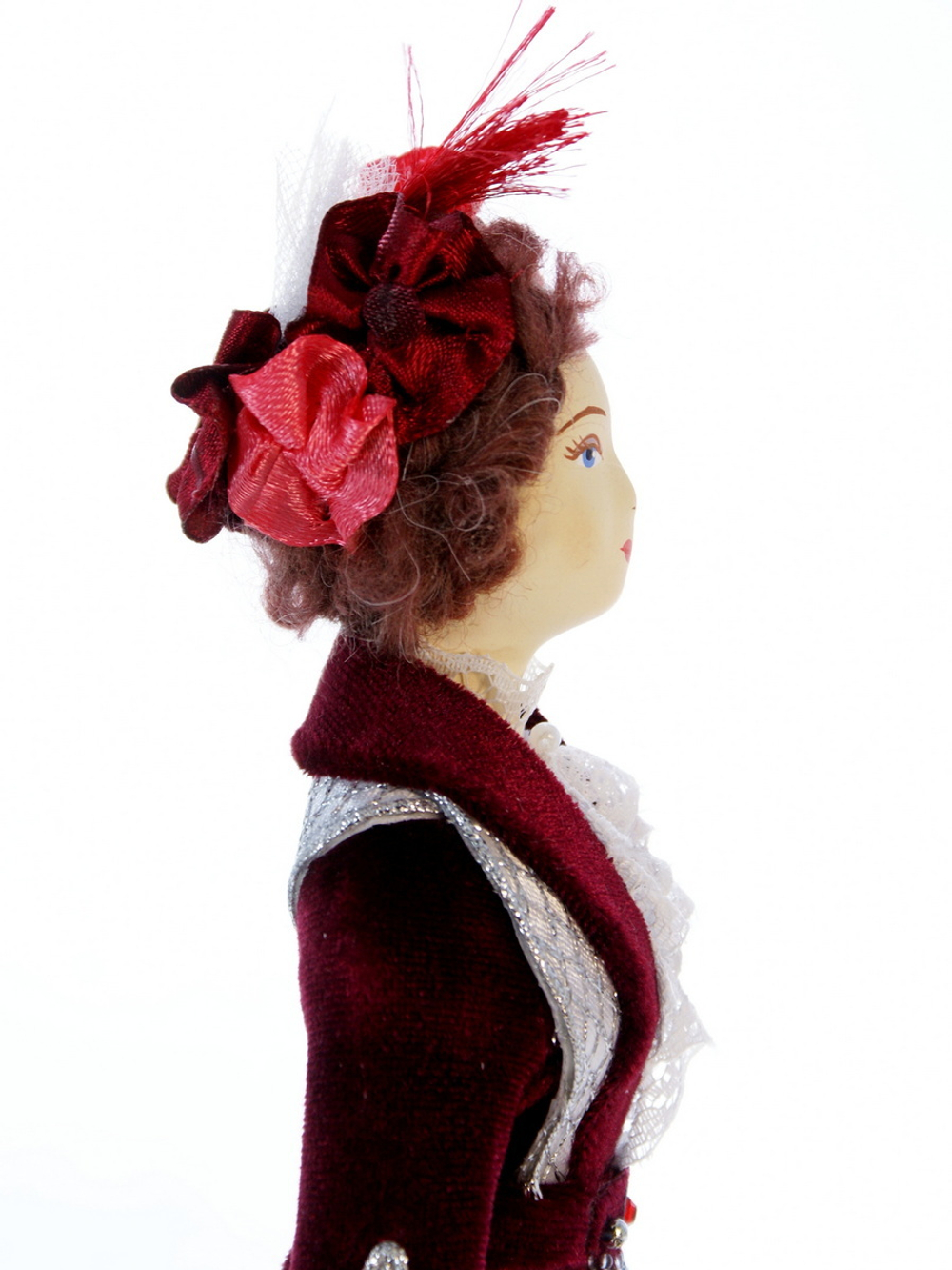 Кукла коллекционная в женском дворянском костюме к. 19 века