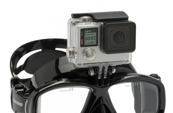 Маска Cressi Action Черная с креплением для GoPro