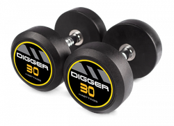 Комплект обрезиненных гантелей 5 пар от 27,5 до 37,5 кг HD51D2A-27,5-37,5