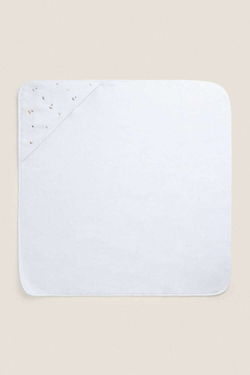 ZARA HOME ДЕТСКАЯ ХЛОПКОВАЯ НАКИДКА-ПОЛОТЕНЦЕ, КРЕМОВЫЙ