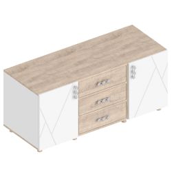 Тумба ТВ 1300 МС "Сандра"(Белый лофт/Дуб баррик)