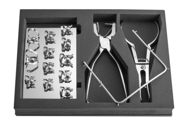 Набор для коффердама Rubber Dam Technic Set - 12 клампов и все инструменты, KSK Dentech (Япония)