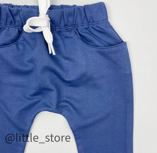 Брюки из футера "Папа-мой герой" темно-синие