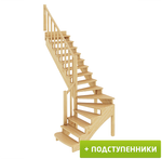 Лестница на второй этаж К-001м/4 Левая c подступенками