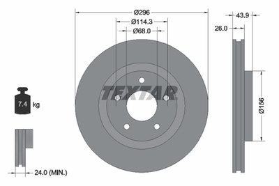 TEXTAR - 92167405-TET - Brake Disc