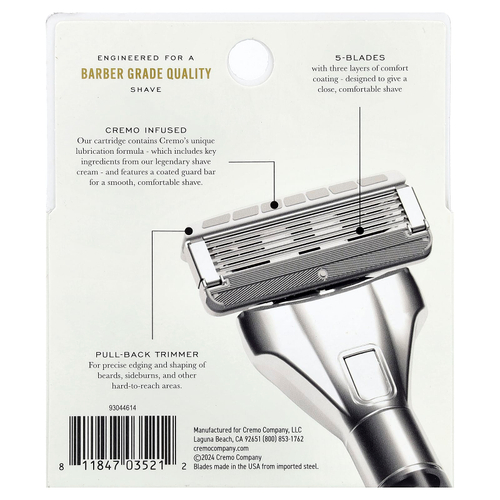 Cremo, сменные кассеты для бритвы, 4 шт.