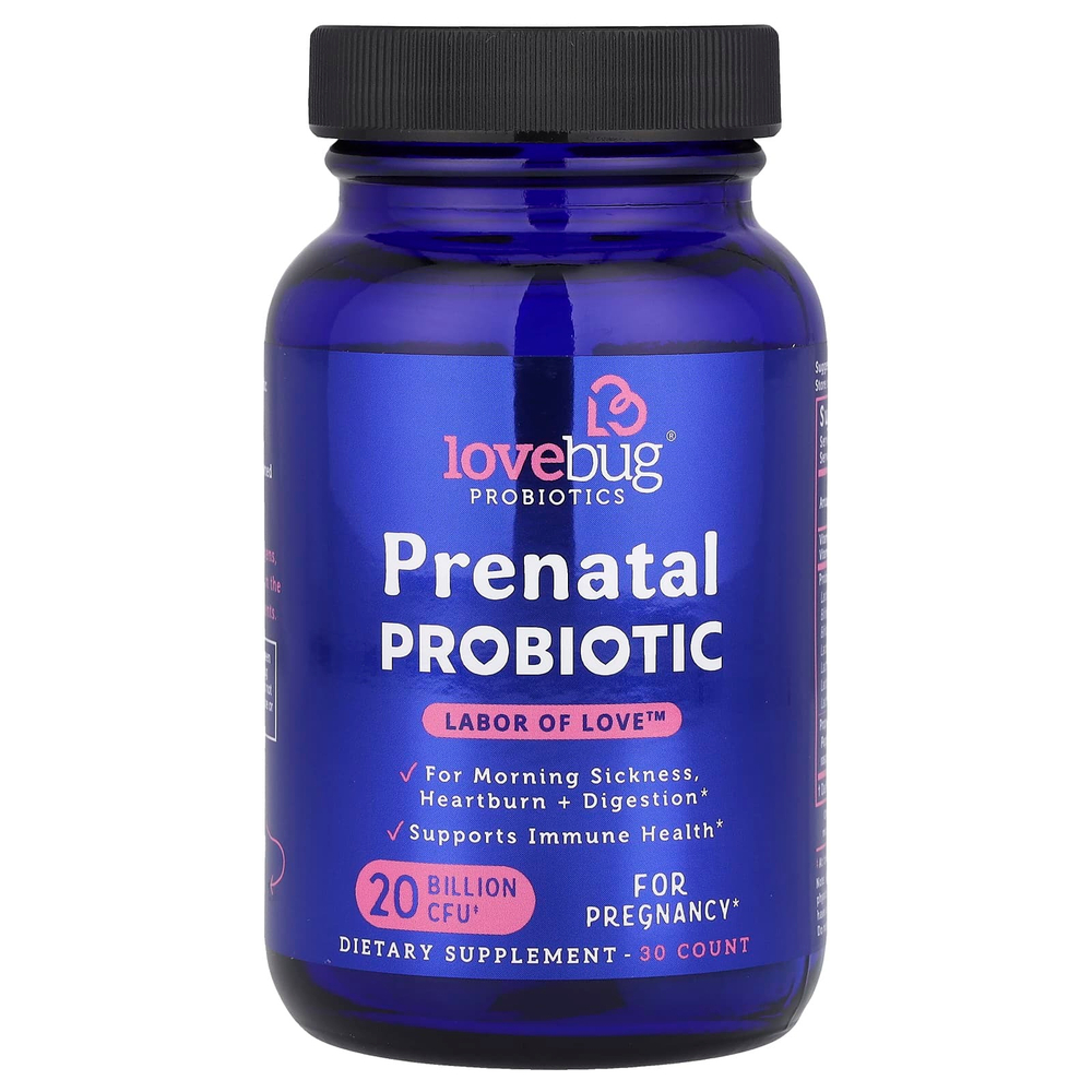 LoveBug Probiotics, пренатальный пробиотик, 20 млрд КОЕ, 30 капсул