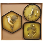 Часы настенные + пано 2шт «HOME STYLE» Любовь, черный корпус