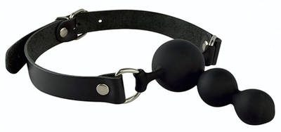 Черный кляп-пробка на регулируемых ремешках (Цвет: черный)