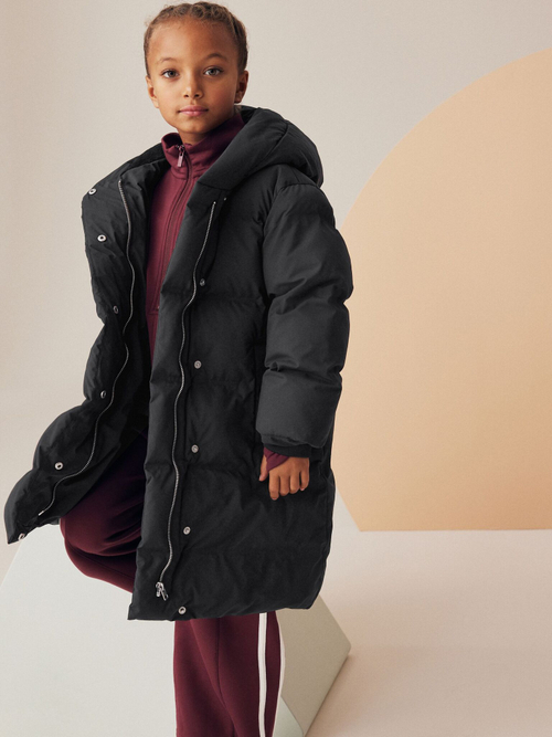 Куртка утепленная с капюшоном для девочки Next 441-964, Черный