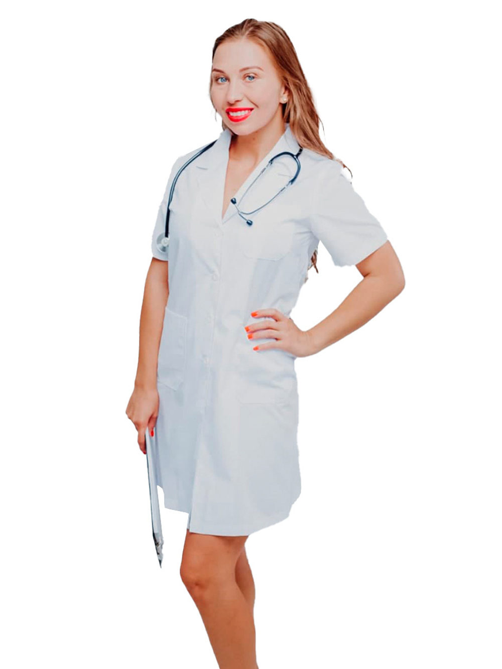 Халат медицинский женский PULSE DC38, белый, M