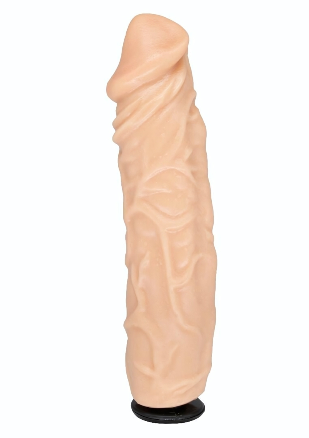 Телесная насадка-фаллос с пышными венами - 19,5 см. (Цвет: телесный)