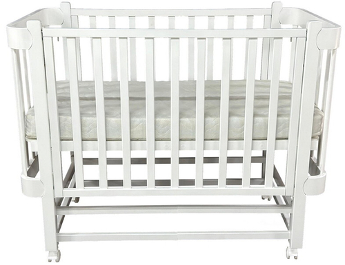 Детская кроватка Кедр Adele 2 продольный маятник 538350 белый/белый