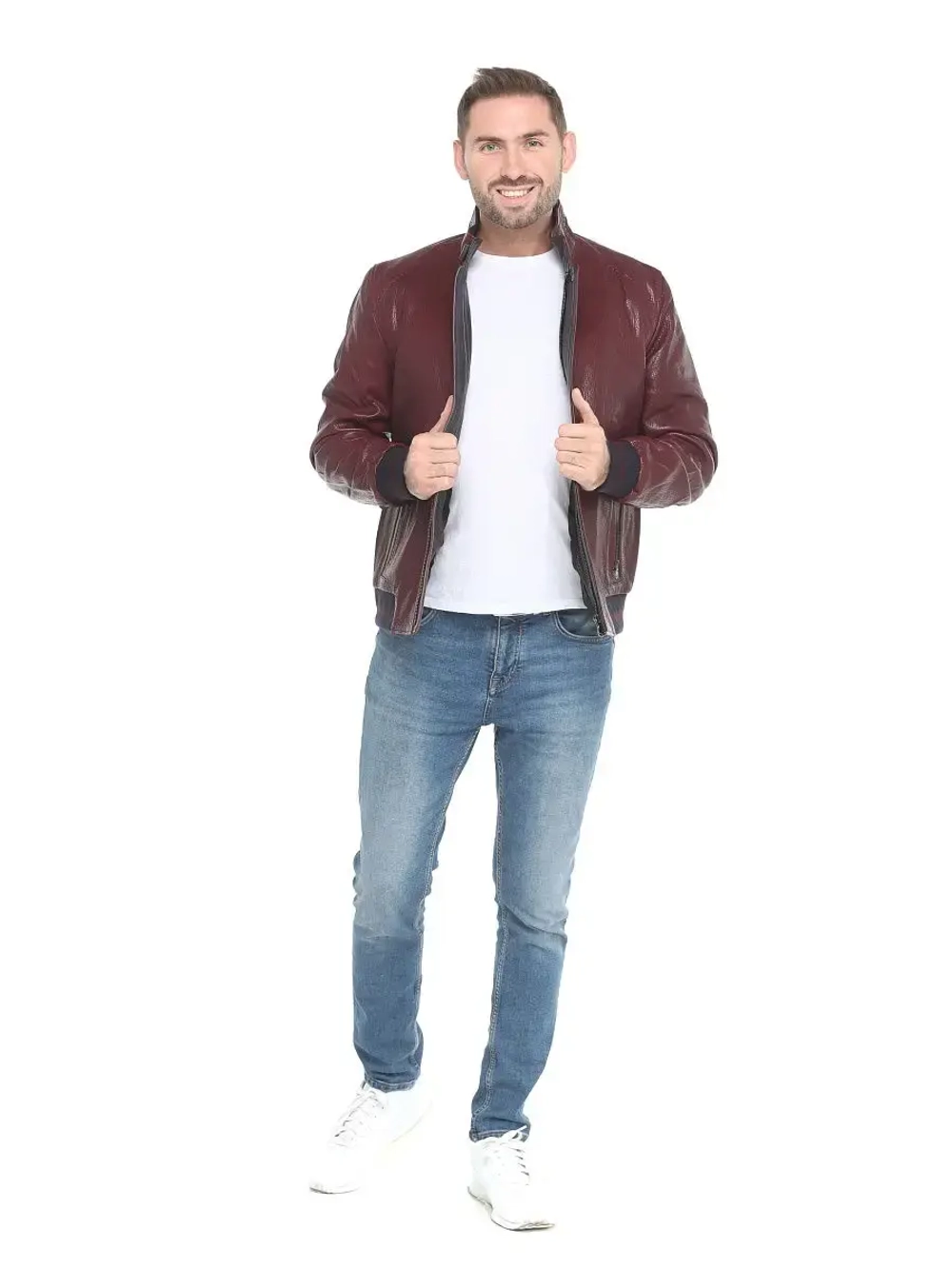 Мужская кожаная куртка / натуральная кожа ягненка / Турция